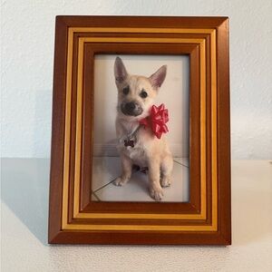 Brown Wooden Picture Frame with Dog Photo